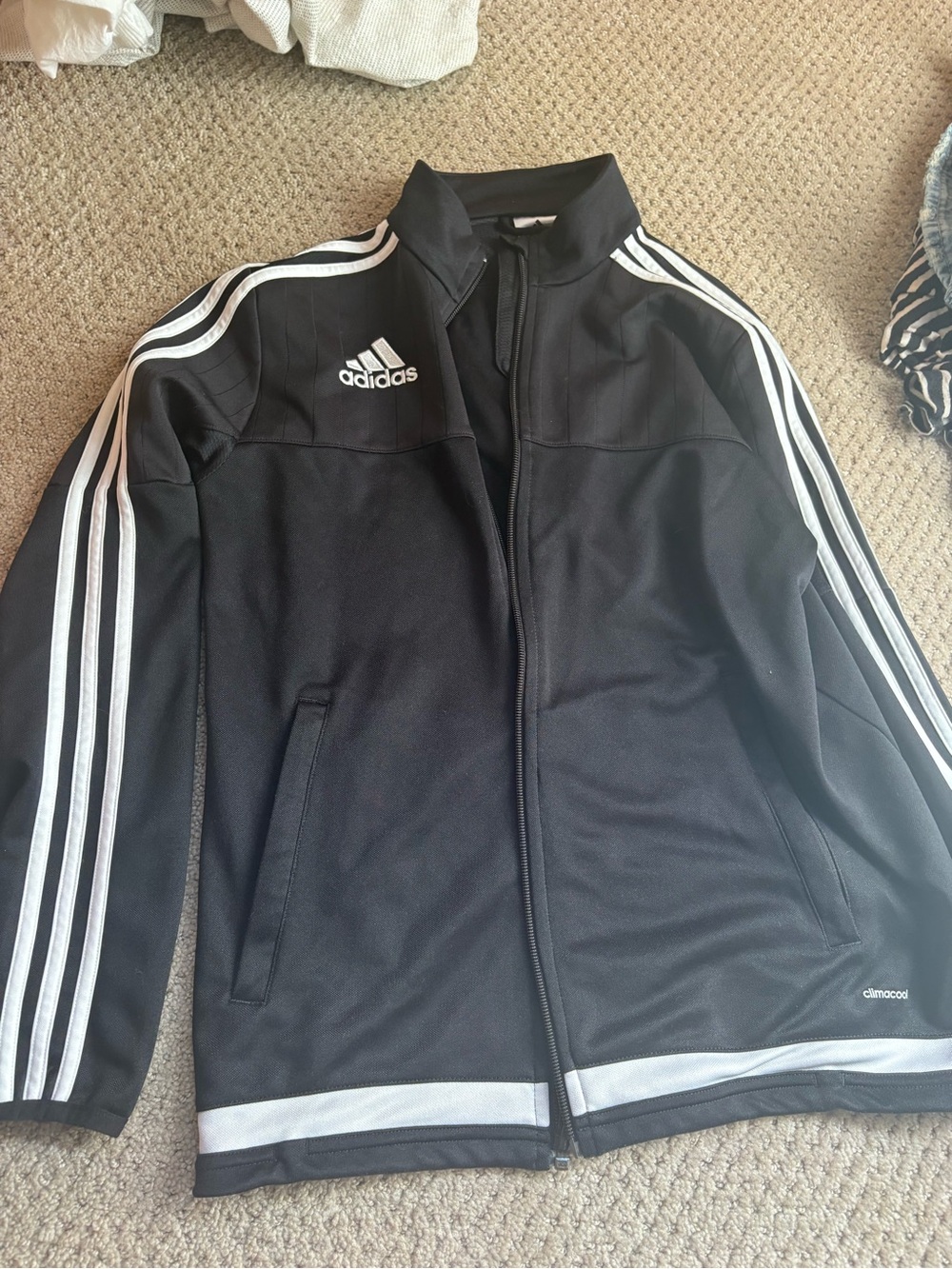 adidas Black and White Kids Performance Track Jacket